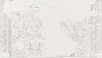 西大仏龕壁画 描き起こし図（中央部）　宮治昭 監修・正垣 雅子 筆　１幅　紙本墨画　2023年