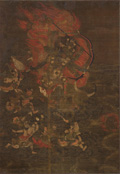 大威徳明王像　絹本着色　鎌倉時代　東京・霊雲寺