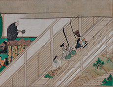 重要文化財 石山寺縁起絵巻 巻第二（部分）　絵：鎌倉・正中年間（1324～26）　詞：南北朝時代（14世紀）　滋賀・石山寺　※巻替えあり