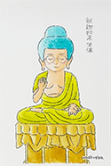 仏像似顔絵屋さん  ①釈迦如来坐像