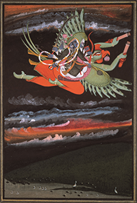 ガルダに乗るヴィシュヌ インド 18世紀